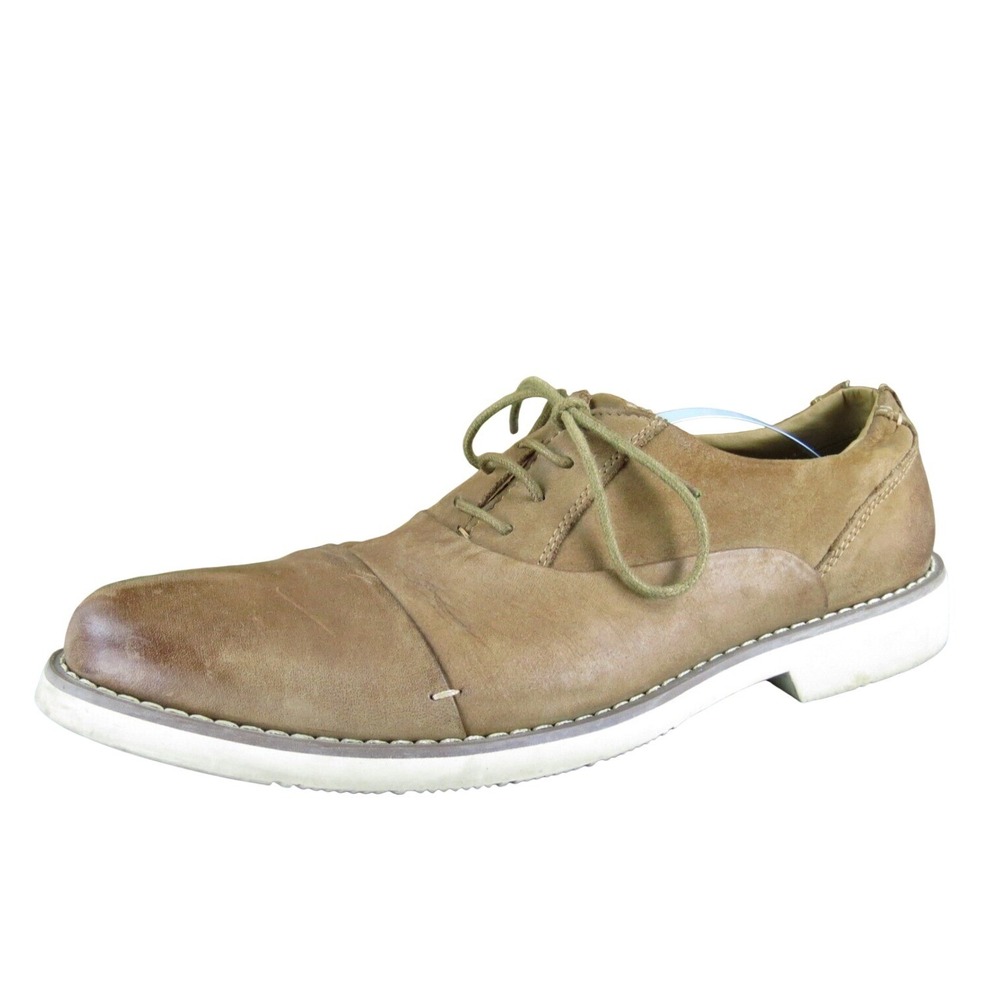 Steve Madden Unvail Men Leather Oxford Dress Shoes Casual Lace‎ Up Brown Size 9